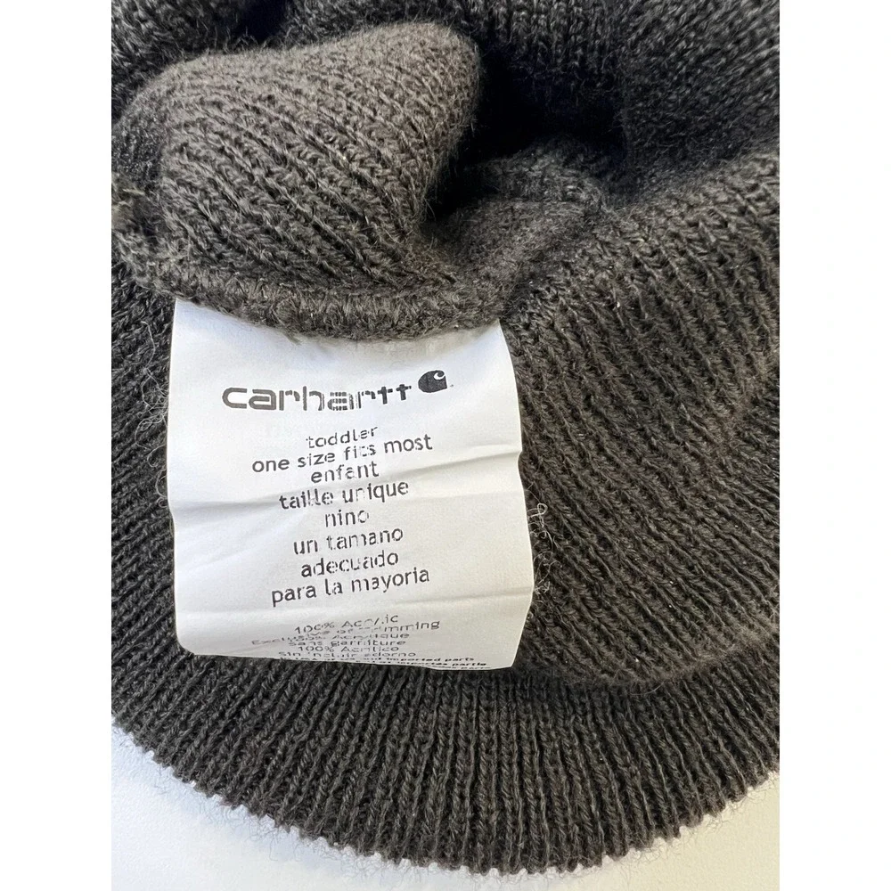 Carhartt Infant/Toddler Brown Beanie Winter Hat Knit Stalking Cap Tan